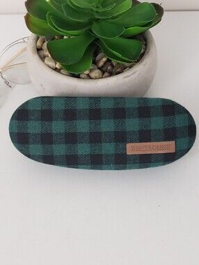 Beaver Canoe Buffalo Plaid Hard Eyeglass Case